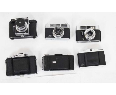 Group of six vintage cameras comprising; Samoca Model LE-II, Agfa Isolette, Agifold, Agiflex, etc (6)