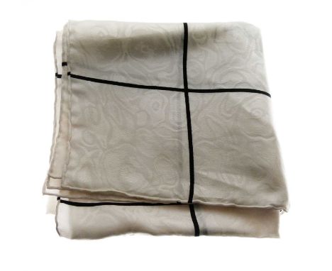 Yves St Laurent - Vintage silk scarf, circa 1980s, with black outlined panel decoration, 63cm x 63cm