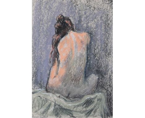 Dennis Gilbert - Pastel - Female nude study, signed lower left, 22cm x 23.5cm, framed under glass 