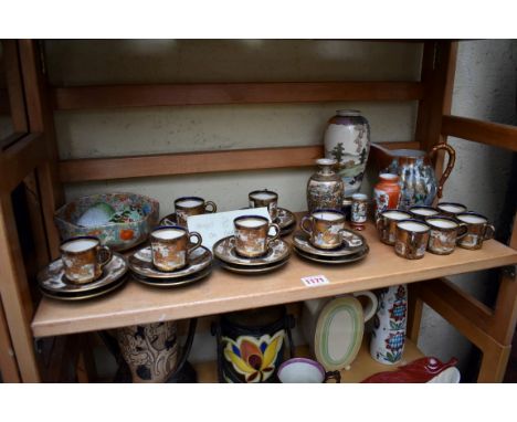 A good set of twelve Japanese satsuma coffee cans and saucers;&nbsp;together with other Japanese pottery and porcelain.&nbsp;