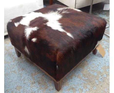 BESPOKE SOFA LONDON OTTOMAN, cow hide finish, 60cm x 60cm x 42cm. 