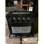 Lot of (2) EGS HEVI-DUTY Transformers E150TC, 1.5 kVA, 208/240/480V Primary, 150/420V Secondary