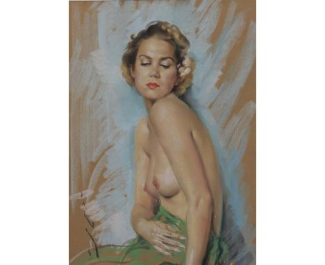 GRAND-CARTERET, JEAN ALBERT (1903-1954), signed and dated '38  l.l.,portrait of a lady with a bare-chested body, possibly the