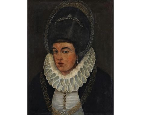 Unknown, unsigned around 1800, portrait of woman with lace collar, oil on canvas 62 x 47 cm.Onbekend, onges. ca. 1800,  portr