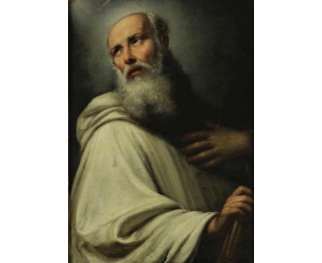 Unknown, unsigned, around 1700, portrait of a saint, oil on canvas 74 x 51 cm. -relined-Onbekend, onges. ca. 1700, portret va