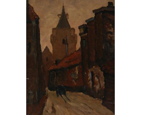 MACKENZIE, MARIE HENRI (1878-1961), signed l.r. and signed and  dated 3 May 1945 War year, view of the Vischpoort at Elsburg,