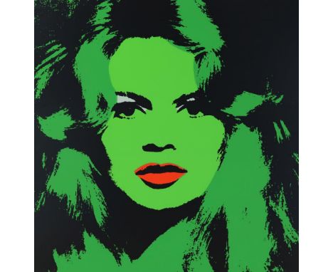 WARHOL, ANDY, after,  Brigitte Bardot in green, silkscreen 91 x 91 cm.WARHOL, ANDY, naar ontwerp van,  Brigitte Bardot in het