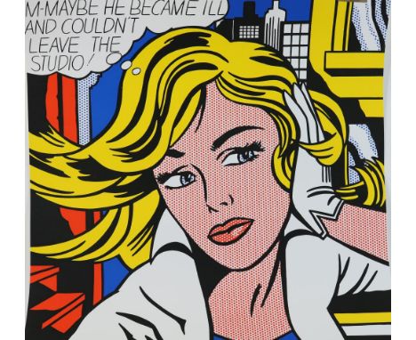 LICHTENSTEIN, ROY, after, 'M-Maybe he became ill and couldn't leave the studio', silkscreen 91 x 91 cm.LICHTENSTEIN, ROY, naa