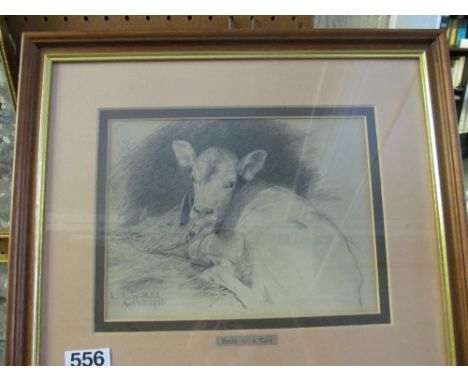 Lucy Kemp Welsh - print calf signed and dated 1905