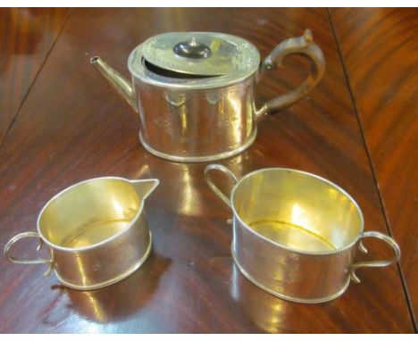 A silver Batchelor's teapot, sucrier and jug