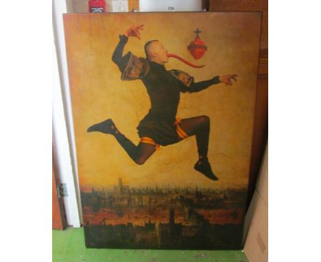 Hector de Gregorio (Spanish 2009) - Lee Adams, Performer screen print on canvas label to reverse