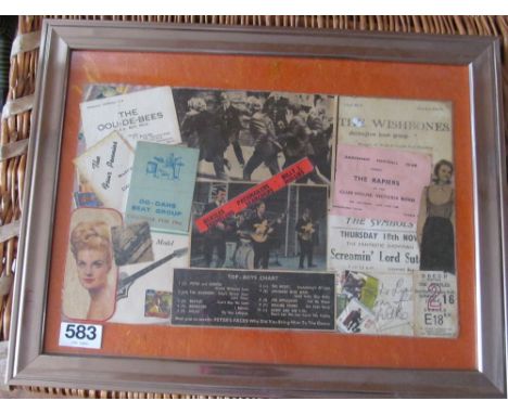 A collage picture with Beatles ticket
