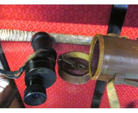 A Barr &amp; Stroud World War Two monocular (i.c) and a horn