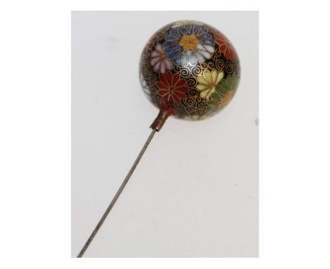 A Coisonne enamel hat pin.