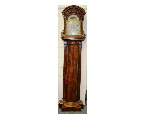 A rare early 18th century walnut cased pillar longcase clock by L. TUTON, BRISTOL KEYS, with eight day movement, silvered cha