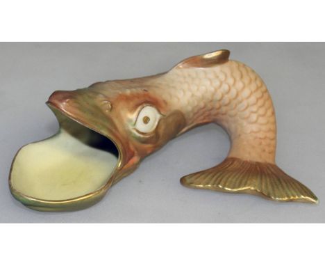 A Royal Worcester rare blue ashtray or spoon rest, shape 2484.
