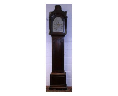 William Miles, London (Circa. 1775), a mahogany cased eight day longcase clock, with a silvered arch face, subsidiary strike/
