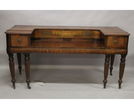 A 19th century John Broadwood spinet, converted to a dressing table. 5ft 8ins long.