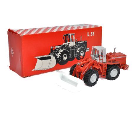 Conrad 1/50 diecast model construction issue comprising No.2422 O&amp;K L55 wheel loader. Generally excellent in excellent bo