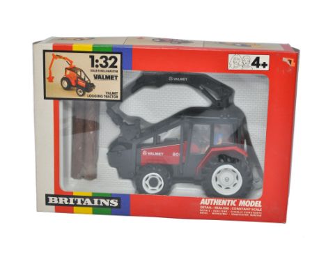 Britains 1/32 farm model issue comprising No. 9516 Valmet 805 Tractor with Log Grabber. Excellent in very good to excellent b