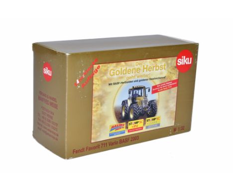 Siku 1/32 diecast farm model issue comprising Fendt 711 Vario Tractor. Limited Edition BASF 2011 Variant. Looks to be without