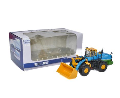 First Gear 1/50 diecast model construction issue comprising Komatsu WA 500 Wheel Loader in the livery of WH Malcolm. Limited 
