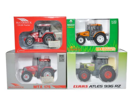A group of three Universal Hobbies 1/32 tractor issues including Renault, Class and McCormick plus Cerberus McCormick. Excell