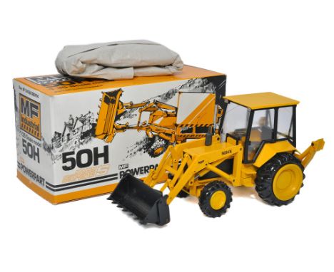 Conrad 1/50 diecast model construction issues comprising No. 2952 Massey Ferguson 50HX Series S Centremount Backhoe Loader. L