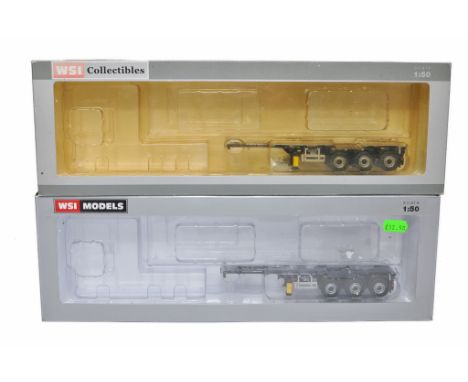 WSI 1/50 diecast model truck issues comprising container trailer x 2 as shown. Look to be without fault in boxes. 