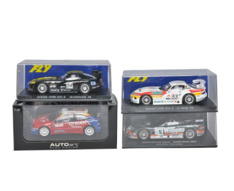 Fly slot car issues comprising A6 Dodge Viper GTS-R Silverstone '98, A7 Dodge Viper GTS-R A! Ring '98, 88051 Corvette C5R Zol