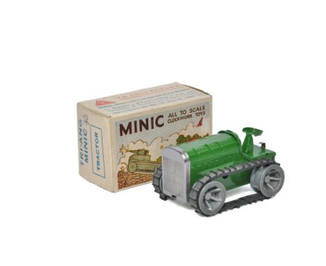 Triang Minic Mechanical (Clockwork) issue comprising crawler tractor. Generally excellent with only the odd age related blemi