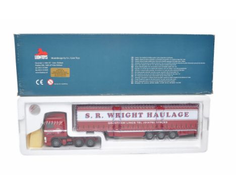 Lion Toys 1/50 diecast model truck issue comprising DAF curtainside in the livery of S R Wright. Limited edition. Looks to ha