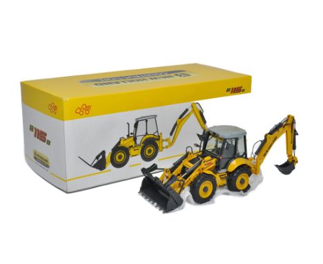NZG 1/50 diecast model construction issue comprising No. 817 New Holland B115B Backhoe Loader. Generally good to very good in
