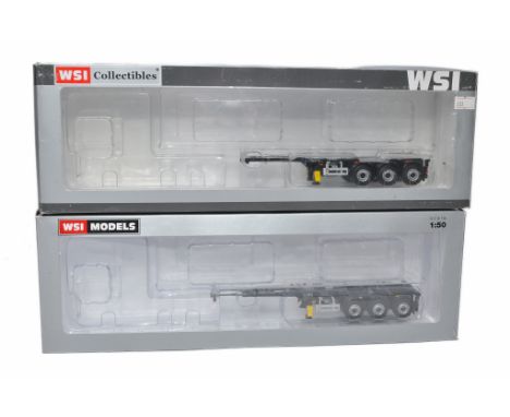 WSI 1/50 diecast model truck issues comprising container trailer x 2 as shown. Look to be without fault in boxes. 