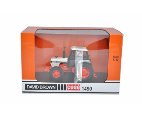 Universal Hobbies 1/32 farm model issue comprising David Brown 1490 4WD Tractor. Looks to be excellent, secure in box. 