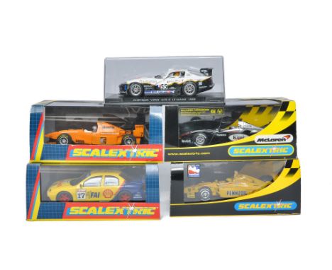 A group of Scalextric slot car issues comprising C2555 McLaren Mercedes F1 no.6 'Kimi' 2004 -cracks to display box, C2442 Dal