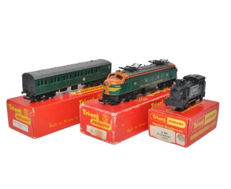 Tri-ang/Hornby Model Railway OO Gauge R257 double-ended electric Locomotive TR green plus R854 clockwork continental tank Loc