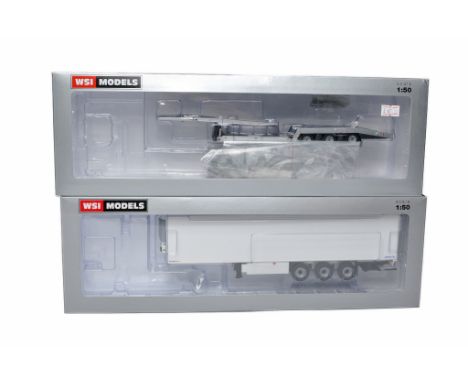 WSI 1/50 diecast model truck issues comprising Truck Transporter trailer plus Fridge Trailer Both look to be excellent, with 