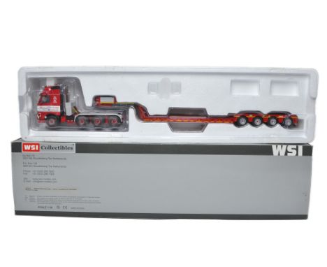 WSI 1/50 diecast model truck issue comprising Volvo FH Low Loader Trailer in the livery of West of Scotland. Limited Edition.
