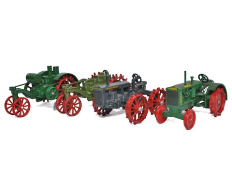 A group of vintage tractor models (early Spec Cast) in 1/16 scale comprising Huber, Massey Harris and Mogul. 