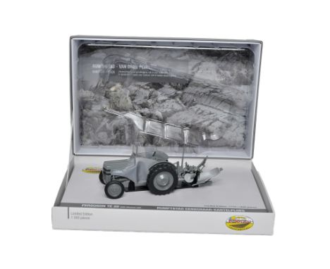 Universal Hobbies 1/32 farm model issue comprising Ferguson TE20 Tractor with Rumptstad Plough Set. Looks to be excellent, se