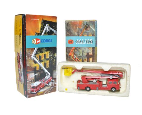 Corgi No. AN13009 50th Anniversary Simon Snorkel Fire Engine plus older issue no. 1127 model of the same. The latter good in 