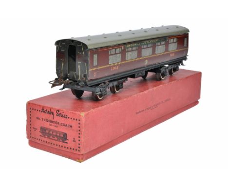 Hornby Model Railway O Gauge No.2 Corridor Coach 1st-3rd LMS, In good  condition (age-related wear) with original box. 
