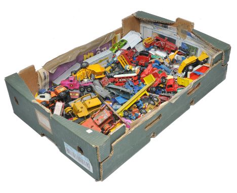 A large tray of vintage 'worn' diecast including Matchbox, Dinky, Corgi etc. Interesting items including duo of Lesney Crawle