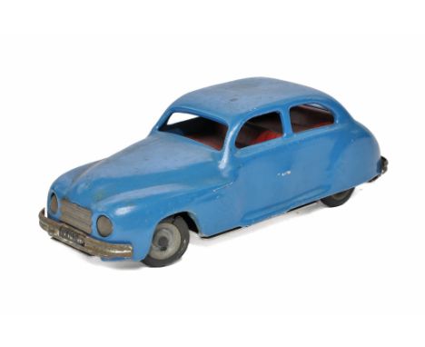 Chad Valley issue comprising Mechanical tinplate sedan in blue. Fair to good. 