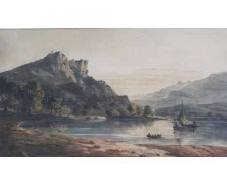 ENGLISH SCHOOL, c.1800. Inveraray, a loch landscape, inscribed verso 'Inveraray from my own sketch', watercolour, 8 3/4 x 15 