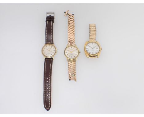 A gentleman's Omega Seamaster De Ville Automatic Wristwatch the pinstripe dial with hourly baton markers and sweep seconds ha