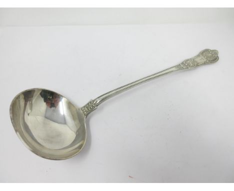 A William IV silver Soup Ladle, Queen's pattern engraved crest, London 1835 