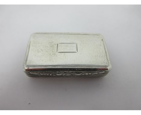A William IV silver Snuff Box with foliate clasp, circa Birmingham 1830, maker Francis Clark, 58mm 