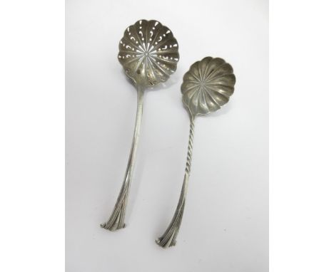 A Victorian silver Sauce Ladle, Onslow pattern, with spiral stem, London 1895 and a Sifting Ladle 
